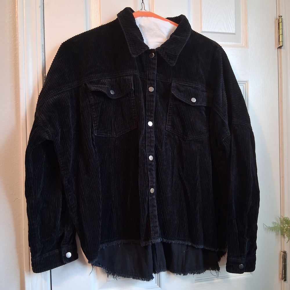 Zara Black Jean Jacket Classic Oversized Fit